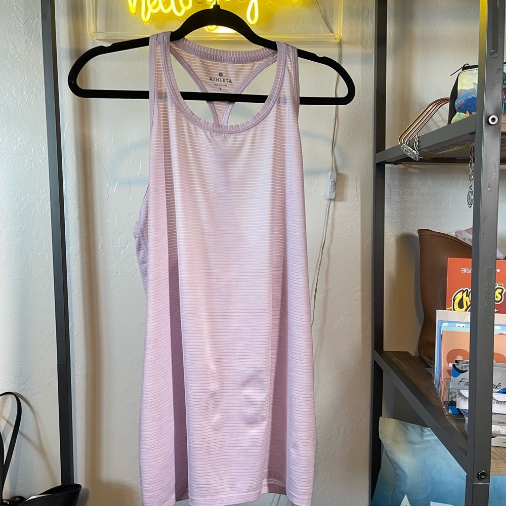 Athleta Light Lavender Striped Racerback Tank